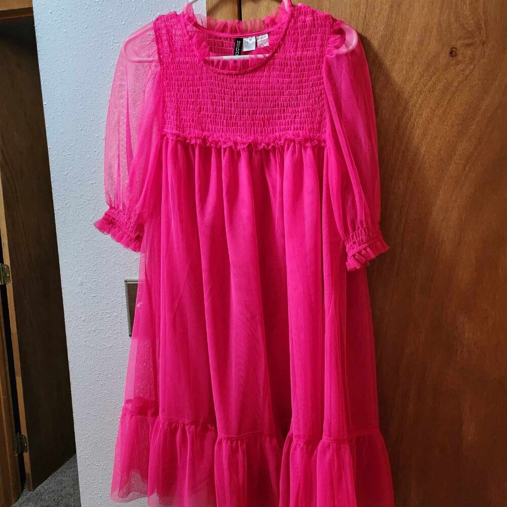 H&M Hot Pink Babydoll Dress Like New
